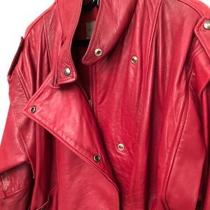 SOLD 🚫 80s Vintage Red Leather Jacket